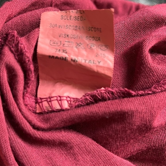 Italian Silk Babydoll Tunic – Maroon – 70% Silk – Fits US 6 - Picture 6 of 6